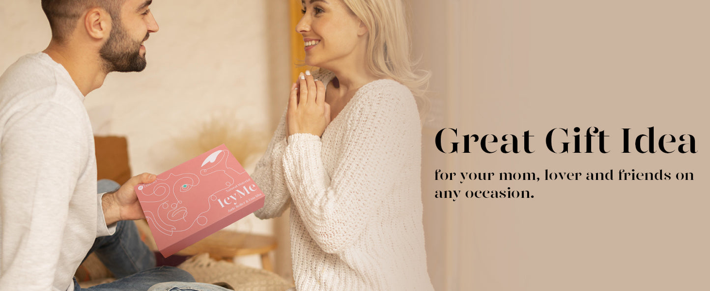 Zermet 1 BAIMEI IcyMe Gua Sha & Jade Roller Facial Tools Face Roller and Gua Sha Set for Puffiness and Redness Reducing Skin Care Routine, Self Care Gift for Men Women - Green