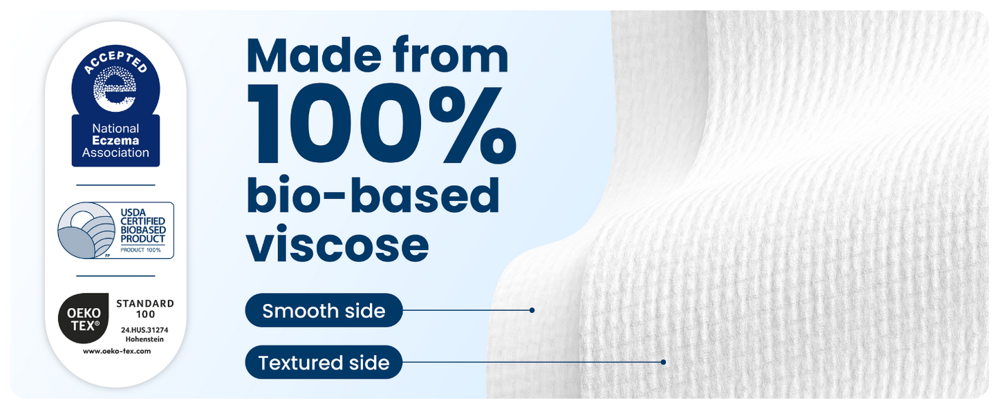 Zermet 1 Clean Skin Club Clean Towels XL™, 100% USDA Biobased Face Towel, Disposable Face Towelette, Eczema Association Accepted, Makeup Remover Dry Wipes, Ultra Soft, 50 Ct, 1 Pack