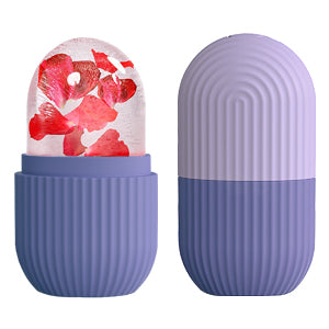 Zermet 1 XHJRI Ice Cube Roller Massager for Face, Eyes and Neck Naturally Conditioning and Skin Care,De-Puff Eye Bags,Reduce Migraine Pain,Reusable Massage Silicone Ice Mold (Pink)