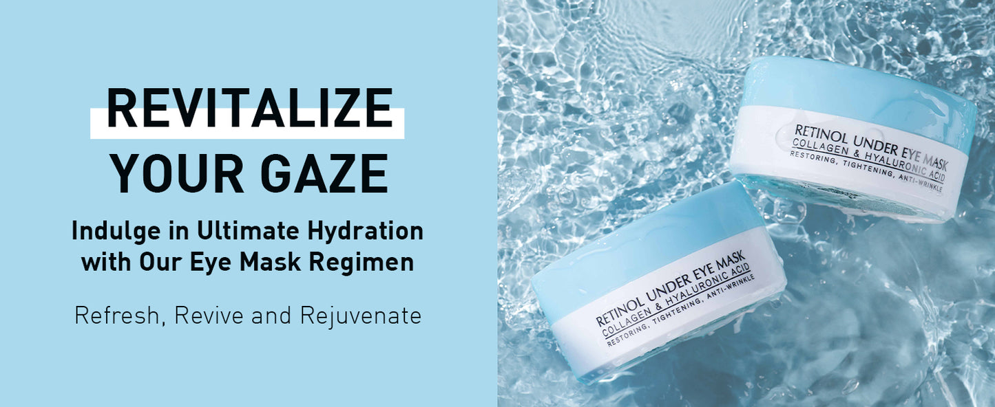 Zermet 1 Enaskin Naturals Under Eye Patches for Dark Circles: 30 Pairs Retinol Collagen Eye Gels Mask - Reduce Wrinkles Puffy & Bags - Skin Treatment Pads - Anti Aging Moisturizer For Women (Blue)