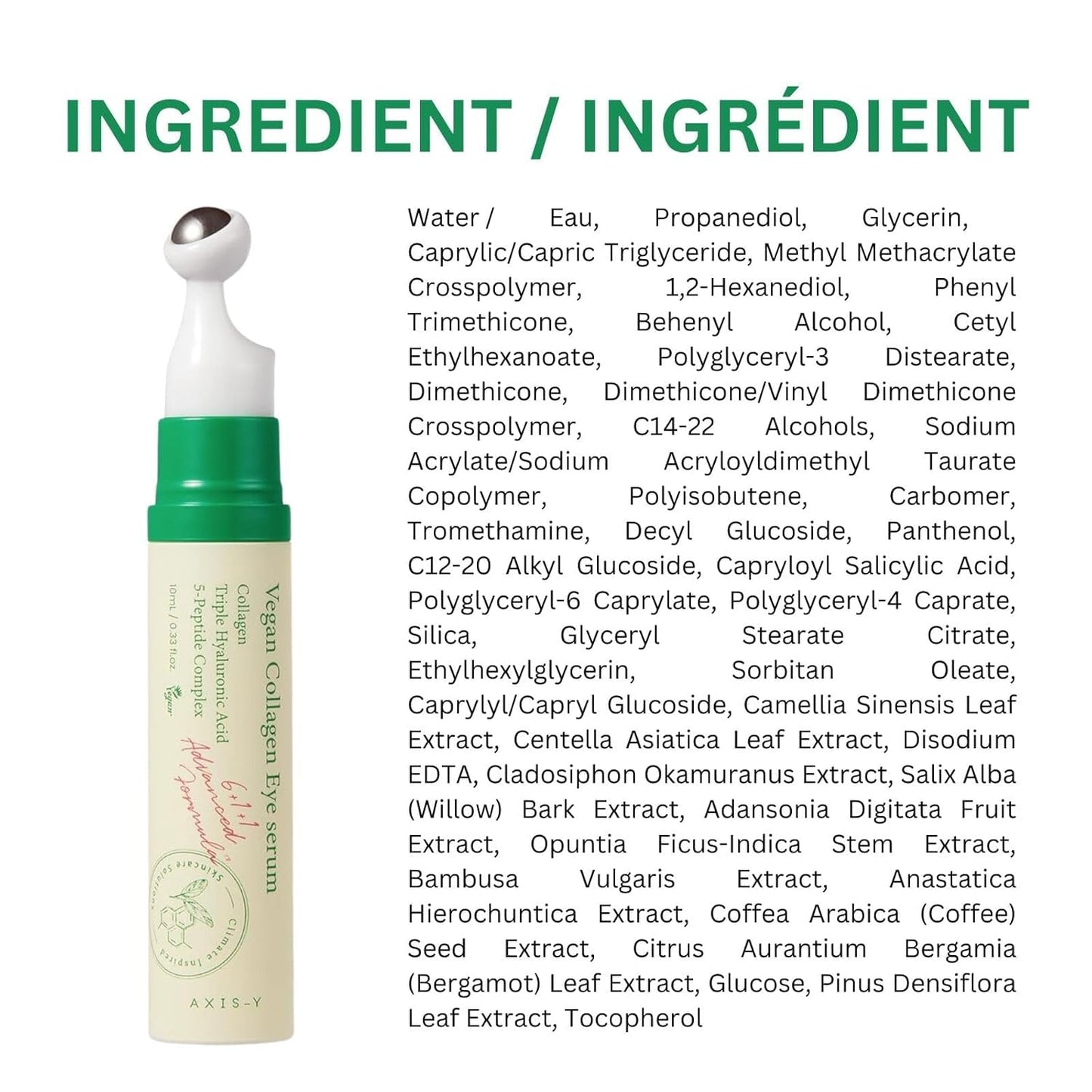 Zermet 1 Zermet 1 Vegan Collagen Eye Serum - K Beauty Triple Hyaluronic Acid & Peptide Collagen Serum Improve Skin Elasticity, Reduce Fine Lines & Dark Circles - Vegan Korean Skin Care Eye Cream - 0.33 fl. oz.