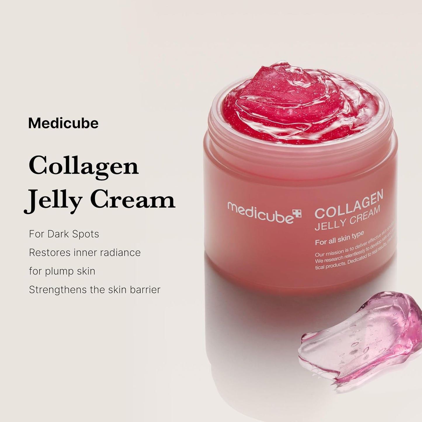 Zermet 1 Medicube Collagen Jelly Cream- Niacinamide & Freeze-Dried Hydrolyzed Collagen - Boosts skin's barrier hydration and gives 24h Glow & Lifted Look - Korean skincare (1.69 Fl Oz (Pack of 1))