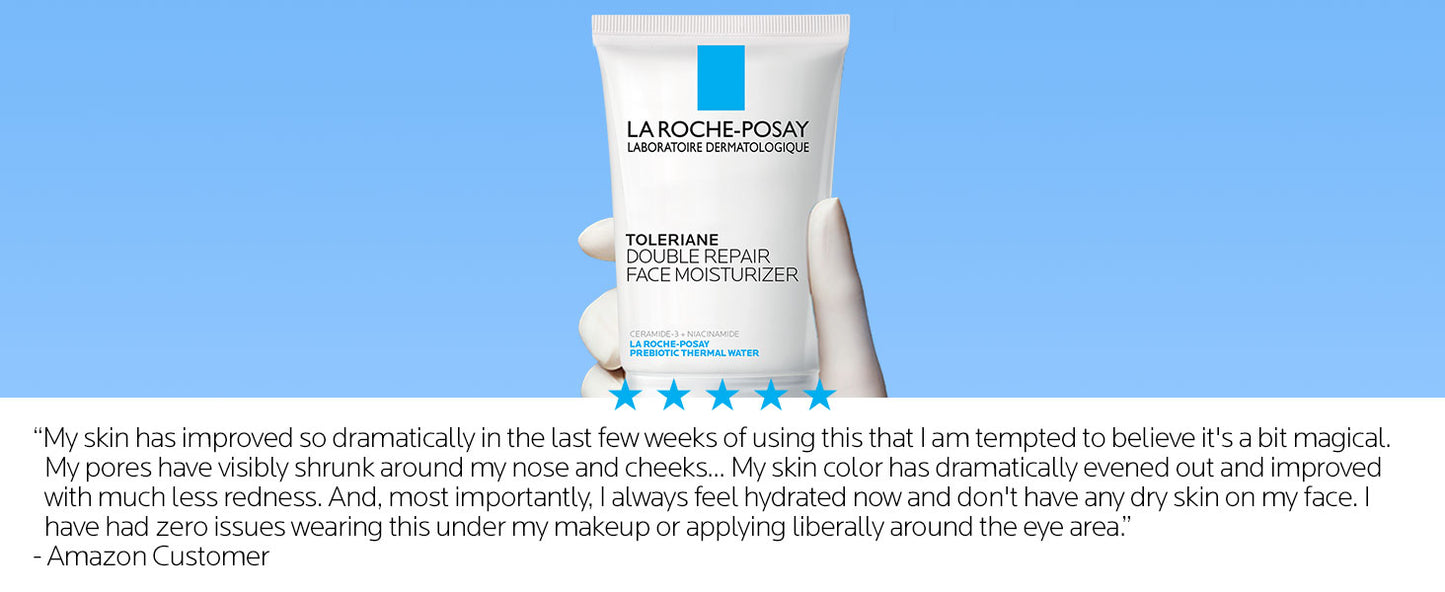 Zermet 1 La Roche-Posay Toleriane Double Repair Face Moisturizer, Daily Moisturizer Face Cream with Ceramide & Niacinamide for All Skin Types, Immediate Comfort & Long Lasting Hydration, Fragrance Free