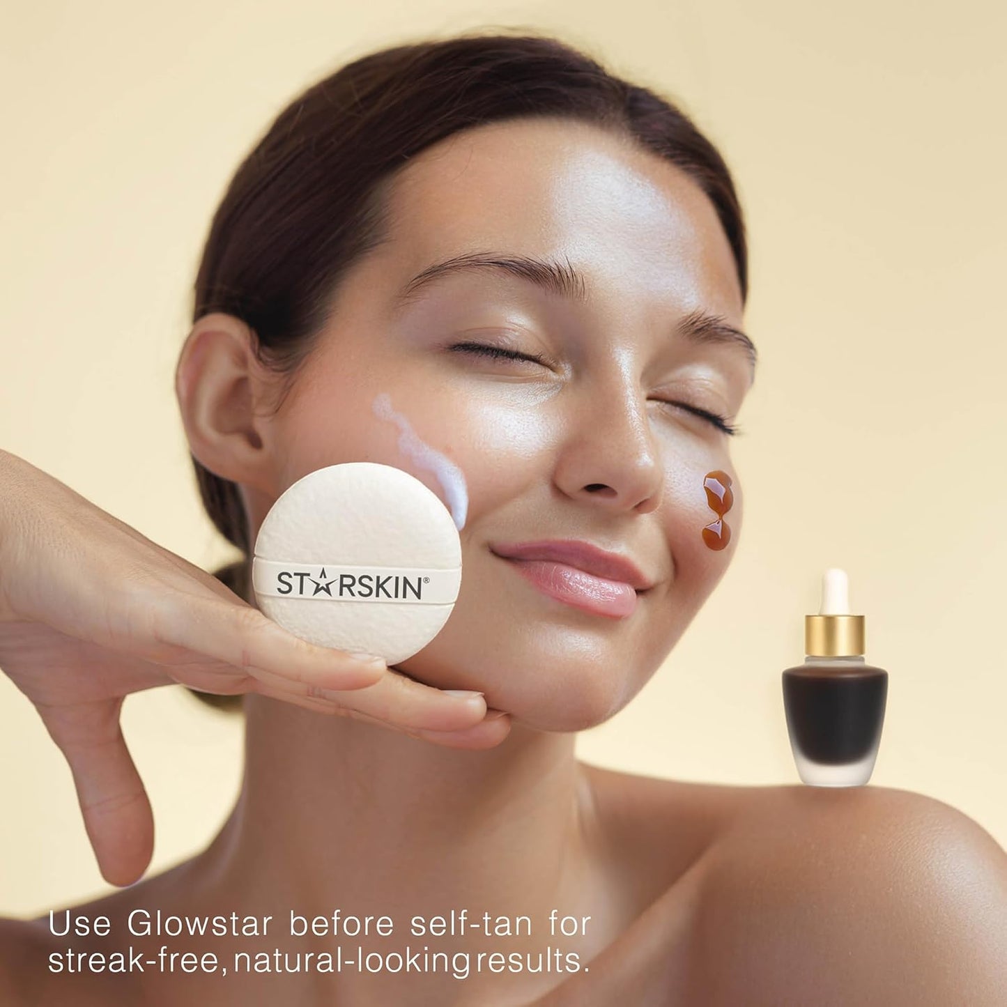 Zermet 1 STARSKIN Glowstar, Facial Radiance Pads with Lactic and Glycolic Acid, AHA Exfoliant infused with Vitamin C Serum, Face Peeling Puff, Optimal for Soft Scrub, K Beauty Skincare