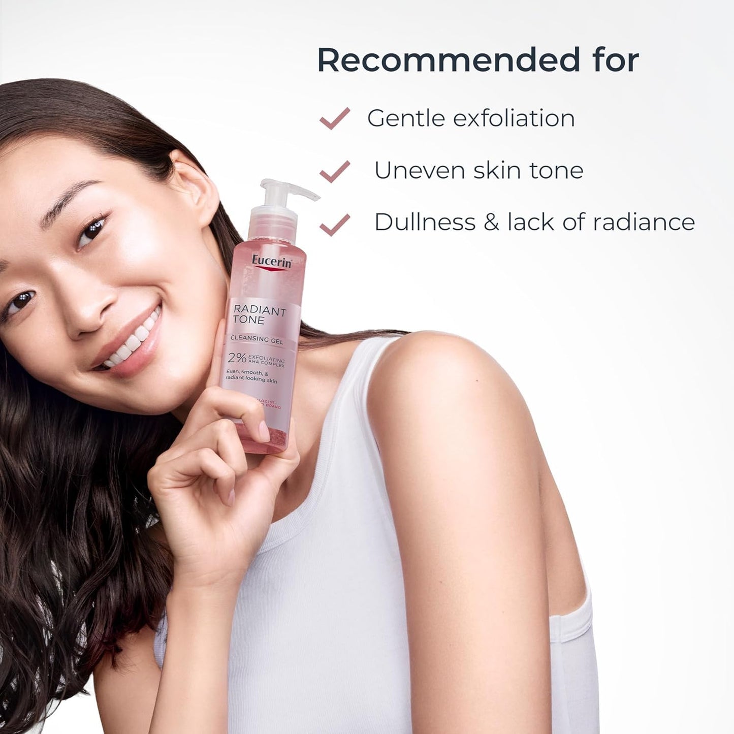 Zermet 1 Eucerin Radiant Tone Face Cleanser Gel with 2% Exfoliating AHA Complex, Gentle Face Wash Improves Skin Clarity and Boosts Radiance, All Skin Types, 6.8 Fl Oz Bottle