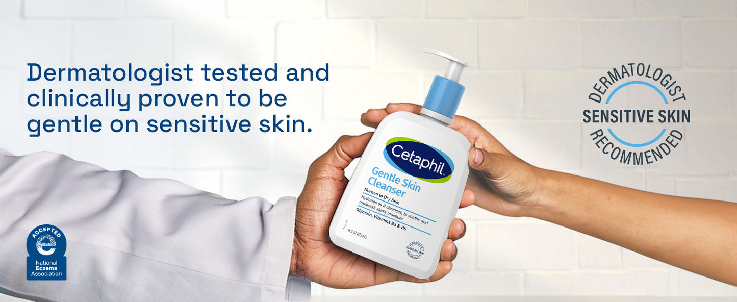 Zermet 1 Cetaphil Face Wash, Hydrating Gentle Skin Cleanser for Dry to Normal Sensitive Skin, 20 oz, Fragrance Free, Soap Free and Non-Foaming