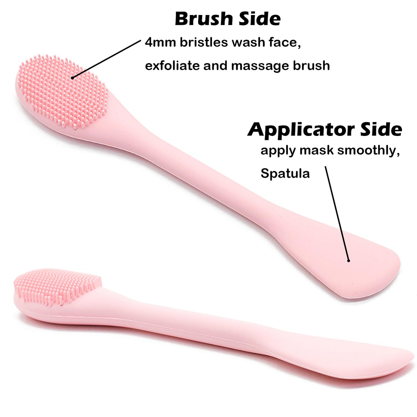 Zermet 1 Facial Cleansing Brush, 2 in 1 Silicone Face Mask Brush & Face Scrubber, For Exfoliating, Massaging, Remove Blackheads, Makeup Skincare Removal, Applicator for Mud, Clay, Body Lotion, DIY Mask