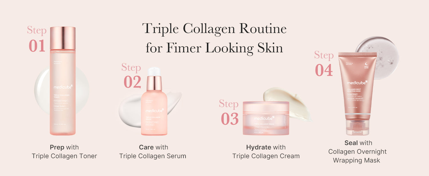 Zermet 1 Medicube Triple Collagen Toner - Hydrolyzed, Atelo, & Soluble Collagen for Deep Hydration & Plump Skin - Fast-Absorbing Formula for All-Day Suppleness, Korean Skincare (4.73 fl.oz.)