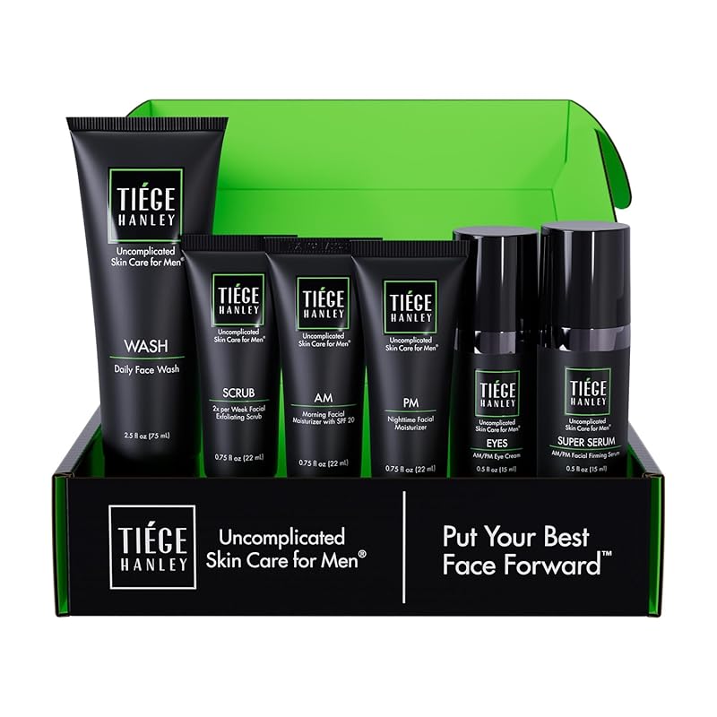Zermet 1 Tiege Hanley Men’s Skin Care Set, Advanced Routine (System Level 2) – Face Wash, Scrub, Moisturizer & Eye Cream for Fine Lines, Under-Eye Bags Correction, Smoother Skin Texture