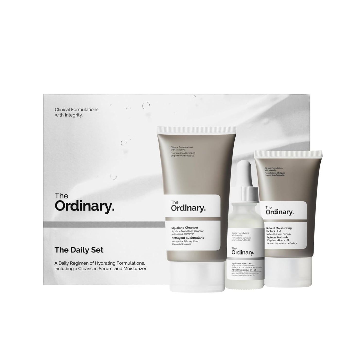 Zermet 1 The Ordinary The Daily Set, Daily Skincare Routine with Squalane Cleanser, Hyaluronic Acid 2% + B5, and Natural Moisturizing Factors + HA | Skin Care Set