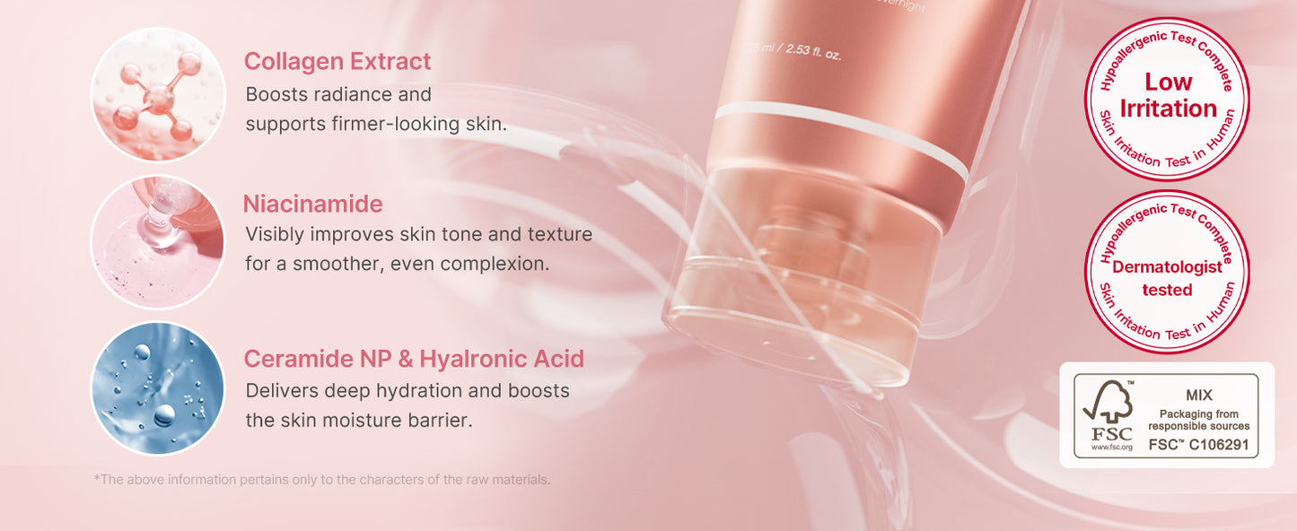 Zermet 1 medicube Collagen Overnight Wrapping Peel Off Facial Mask Pack - Elasticity & Hydration Care, Reduces Sagging & Dullness - Hydrolyzed Collagen For Glowing Skin - Korean Skin Care, 2.53 fl.oz