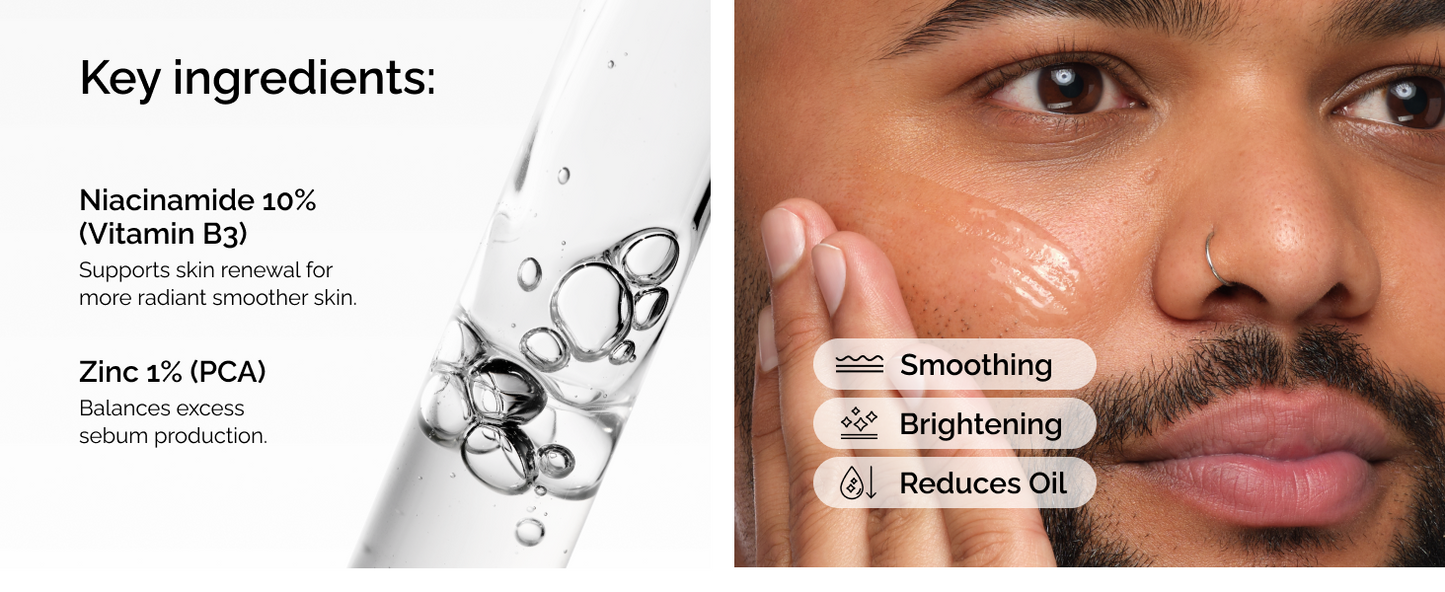 Zermet 1 The Ordinary Niacinamide 10% + Zinc 1%, Smoothing Serum for Blemish-Prone Skin