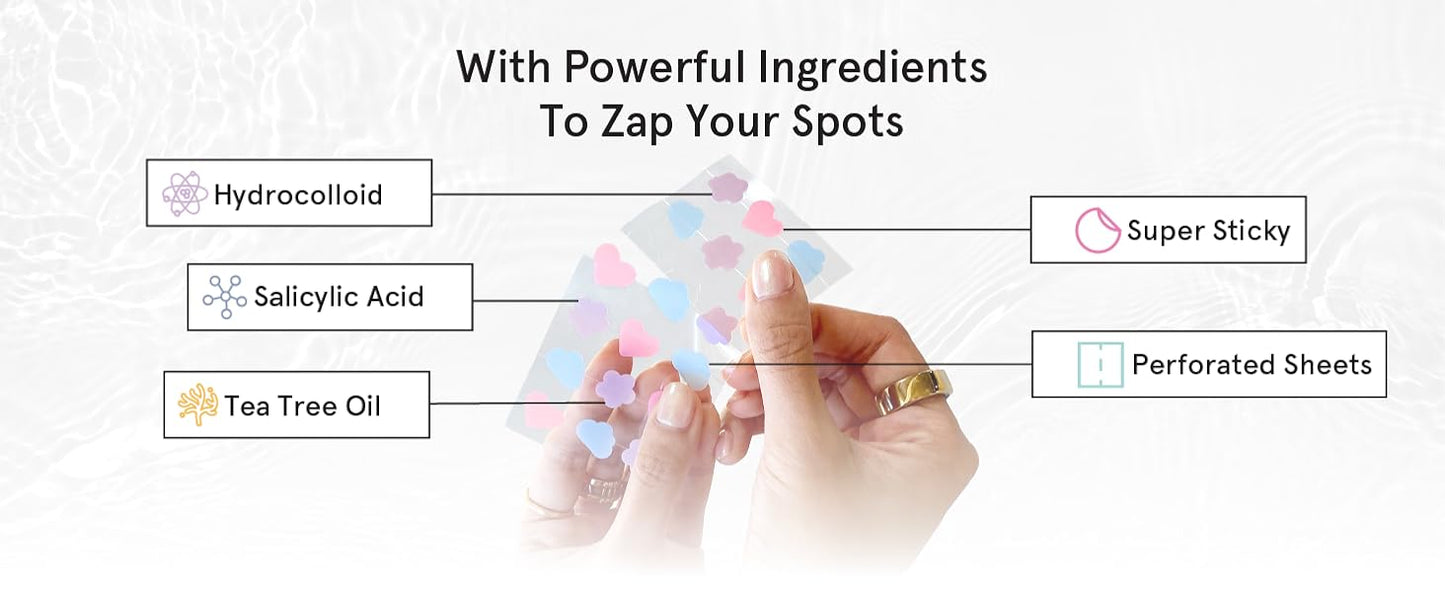 Zermet 1 grace & stella Award Winning Pore Strip - Pimple Patches for Face - Hydrocolloid Acne Patches - Absorbs Zits, Reduces Redness - Cute Patches Dermatologist-Tested, Vegan (Multishape, 36 Count)