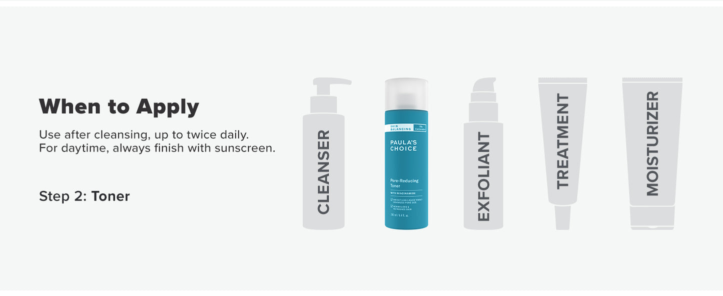 Zermet 1 Paula's Choice SKIN BALANCING Pore-Reducing Face Toner with Niacinamide, for Oily Skin & Combination, Minimizes Large Pores, Controls Oil & Shine, Hydrates & Replenishes, Fragrance-Free