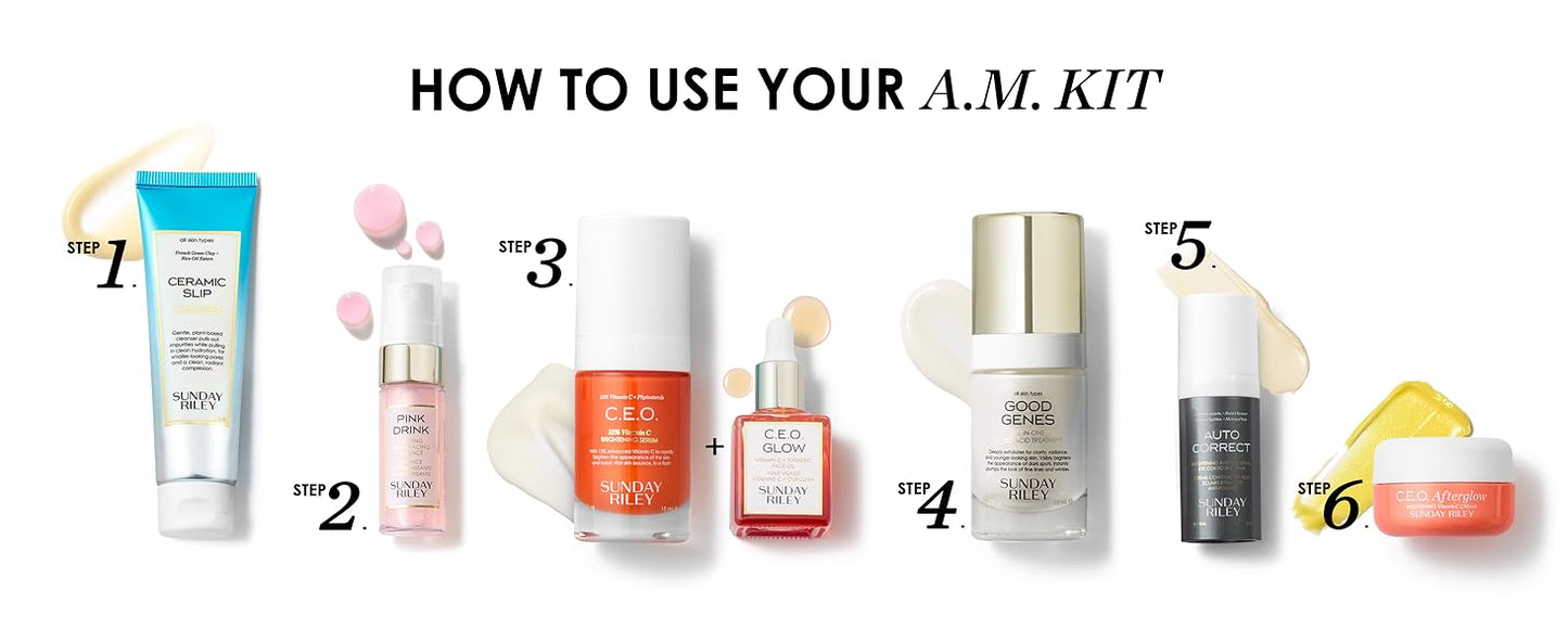 Zermet 1 Sunday Riley Wake Up With Me Complete Brightening Morning Skincare Set