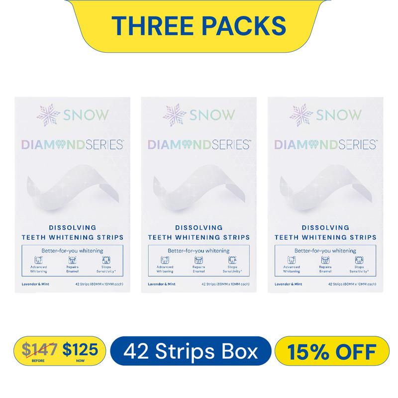 SNOW Diamond Teeth Whitening Strips | Gentle & Enamel Safe White Strips for Teeth Whitening | at Home Dental Hygiene & Tooth Care for a White Smile