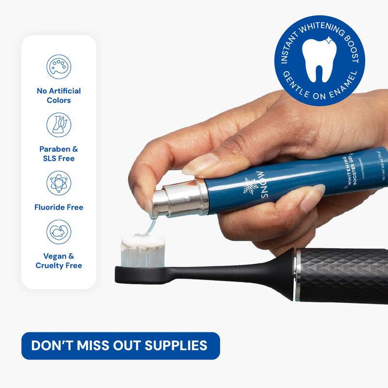 SNOW Daily Toothpaste Teeth Whitening Booster Gel Oral Brush | Gentle & Safe on Enamel | Safe at-Home Dental Hygiene | Tooth Care for a Whiter Smile