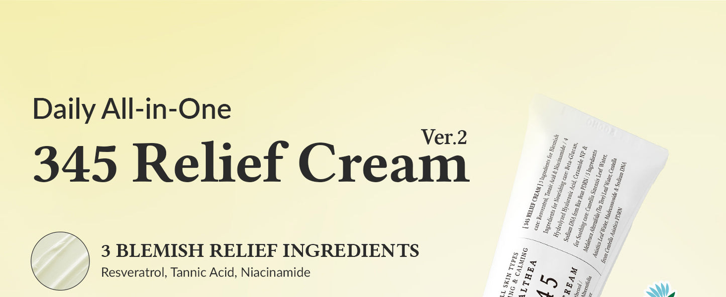 Zermet 1 Dr.Althea 345 Relief Cream, Daily Face Moisturizer, Blemish Relief Care, Soothing Recovery & Moisture, Korean Vegan Skin Care for All Skin Types, 1.69 Fl Oz (Pack of 1)