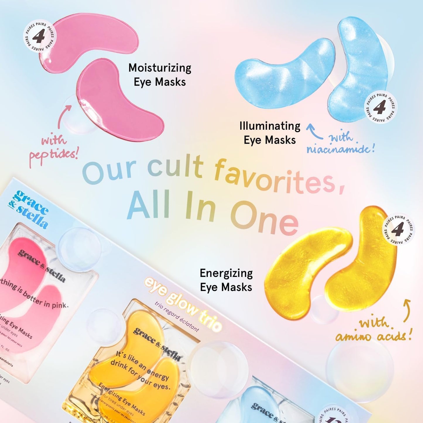 Zermet 1 grace & stella Under Eye Patches (12 pairs) Eye Masks for Puffy Eyes and Dark Circles - Birthday Gifts for Women, Bachelorette Party Favors, Bridesmaid, Self Care and Relaxation Gifts for Her - Vegan