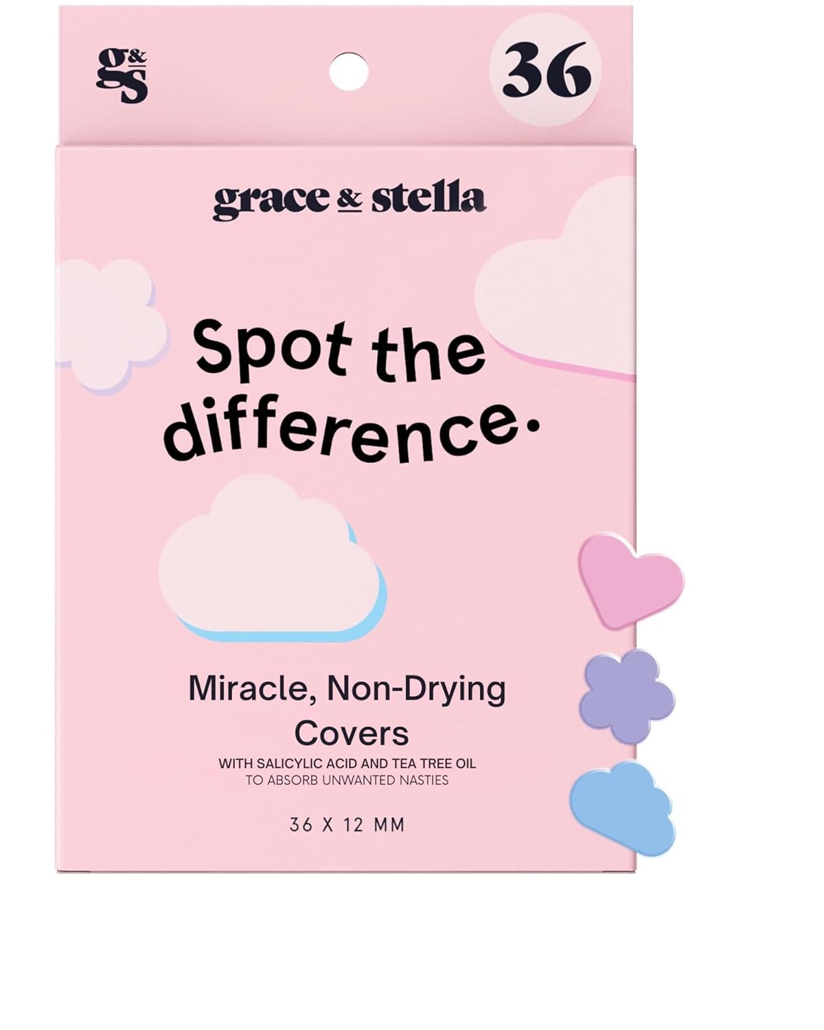 Zermet 1 grace & stella Award Winning Pore Strip - Pimple Patches for Face - Hydrocolloid Acne Patches - Absorbs Zits, Reduces Redness - Cute Patches Dermatologist-Tested, Vegan (Multishape, 36 Count)