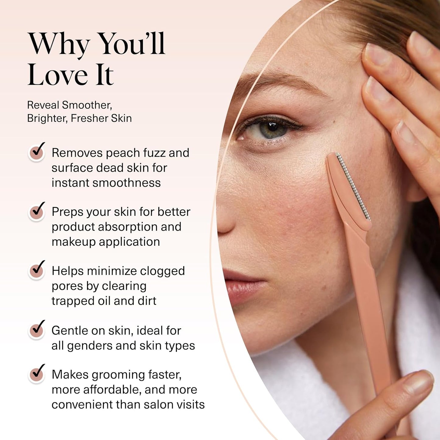 Zermet 1 Kitsch Dermaplane Razor for Women Face - Face Razors for Women and Men - Eyebrow Trimmer, Shaver, Recycled Plastic Dermaplaning and Skin Care Tool - Terracotta, 12 pcs