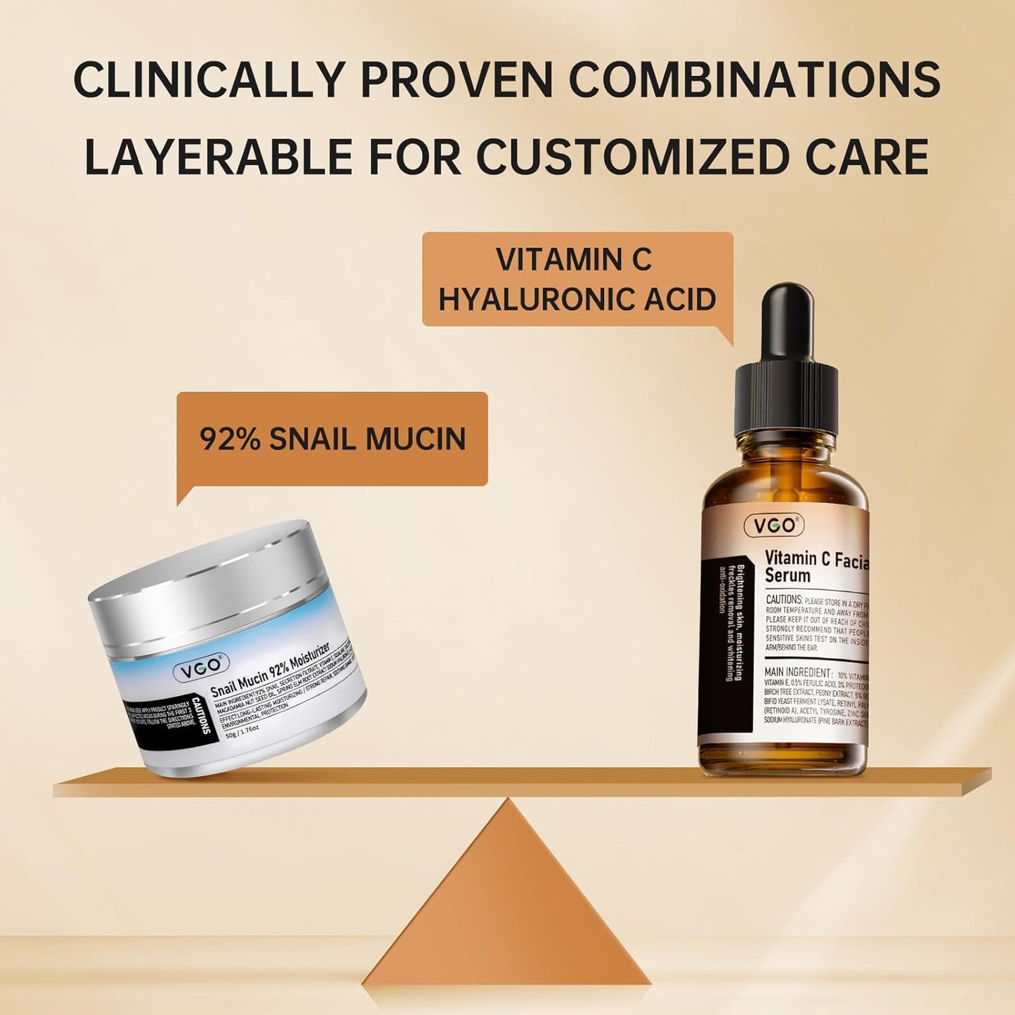 Zermet 1 Zermet 1  Skin Care Set, with Snail Mucin 92% Moisturizer 1.76 Oz & Vitamin C Face Serum 1.01 Oz, Daily Hydrating & Firming Skincare Routine Kit for All Skin Type