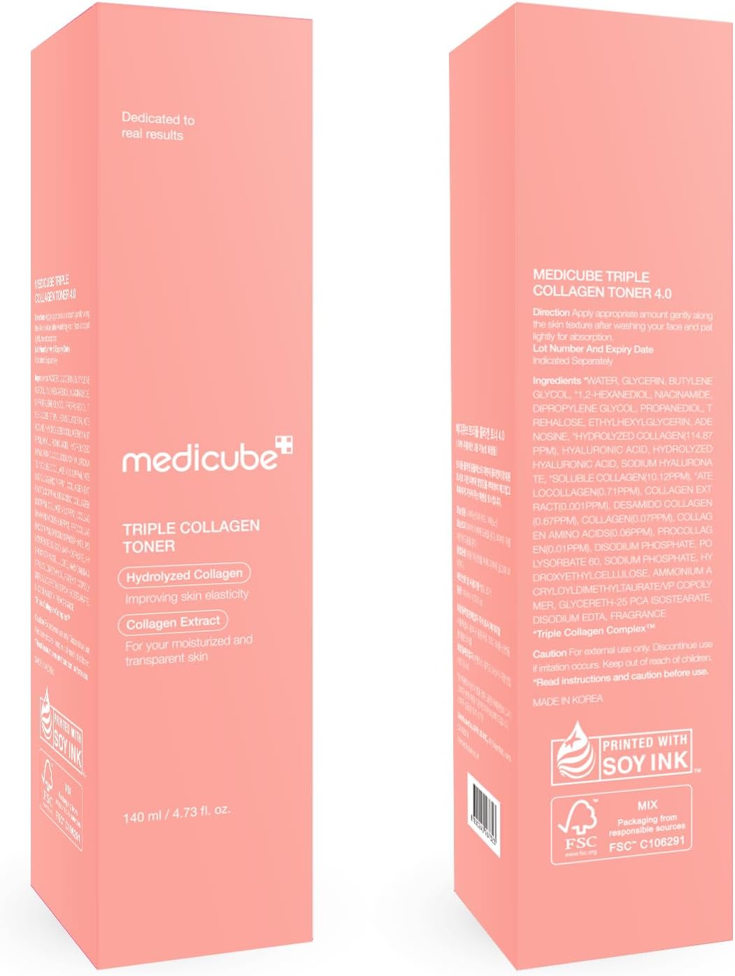 Zermet 1 Medicube Triple Collagen Toner - Hydrolyzed, Atelo, & Soluble Collagen for Deep Hydration & Plump Skin - Fast-Absorbing Formula for All-Day Suppleness, Korean Skincare (4.73 fl.oz.)