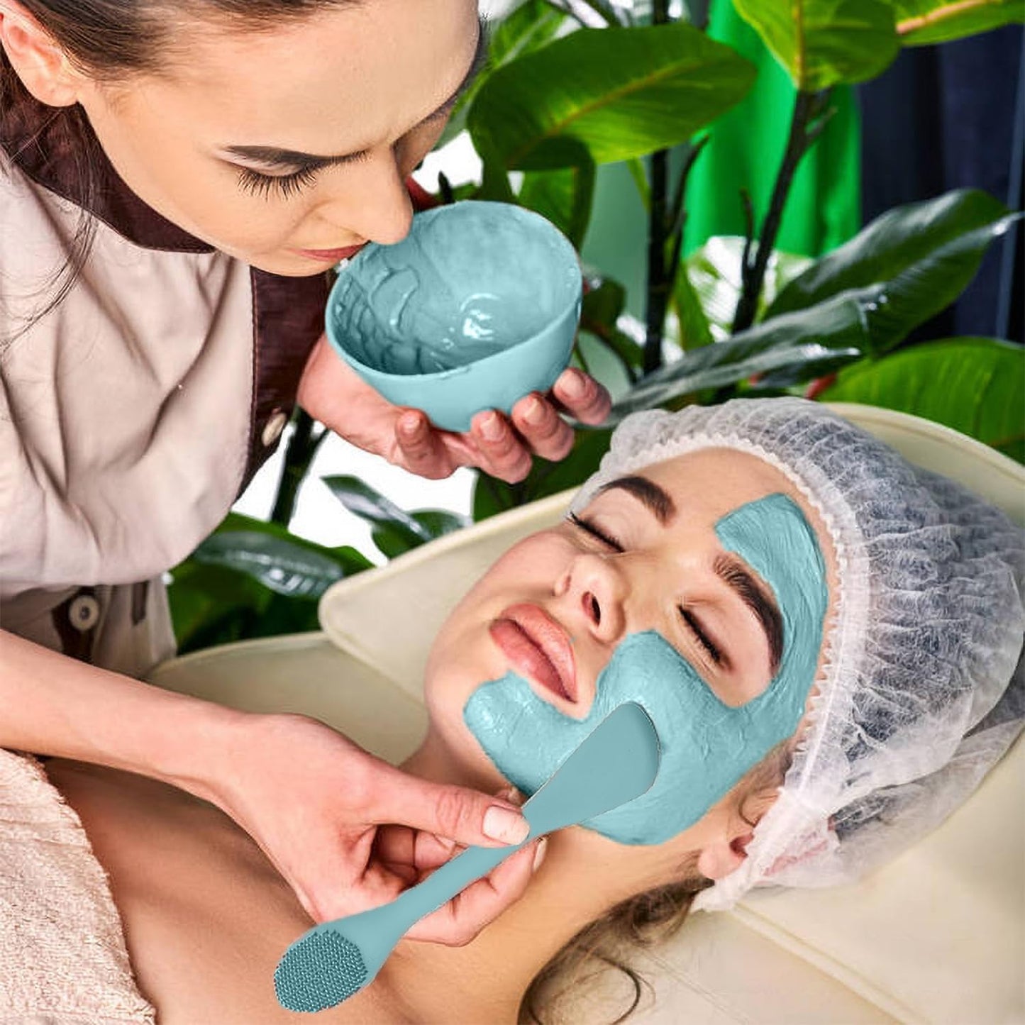 Zermet 1 Facial Cleansing Brush, 2 in 1 Silicone Face Mask Brush & Face Scrubber, For Exfoliating, Massaging, Remove Blackheads, Makeup Skincare Removal, Applicator for Mud, Clay, Body Lotion, DIY Mask