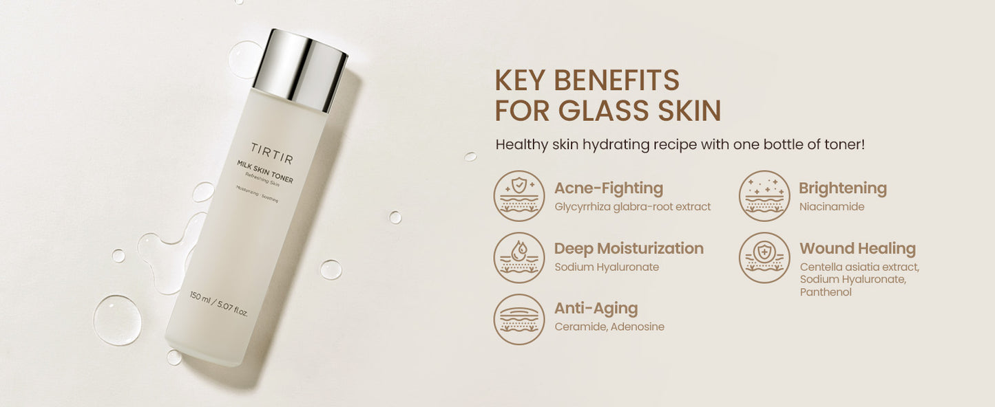 Zermet 1 Zermet 1 Milk Skin Rice Toner - Deep Moisturizing, Hydrating and Refreshing for face, Niacinamide, Ceramide, Rice Bran Extract, Nature-Oriented Ingredients, Korean Skin Care, Vegan, 150ml / 5.07 fl.oz.