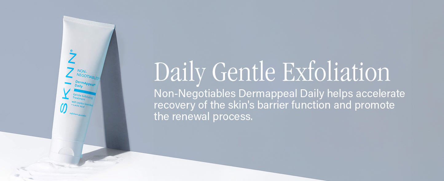 Gentle Exfoliating Face Scrub, Dermappeal Daily by SKINN - Anti-Aging Facial Treatment Exfoliator for Sensitive Skin with Jojoba Seed Beads & Lactic Acid, Smooths Wrinkles & Fine Lines