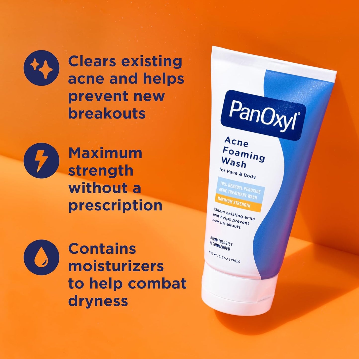 Zermet 1 PanOxyl Acne Foaming Wash Benzoyl Peroxide 10% Maximum Strength Antimicrobial, 5.5 Oz
