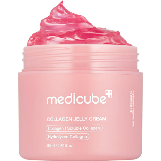 Zermet 1 Medicube Collagen Jelly Cream- Niacinamide & Freeze-Dried Hydrolyzed Collagen - Boosts skin's barrier hydration and gives 24h Glow & Lifted Look - Korean skincare (1.69 Fl Oz (Pack of 1))