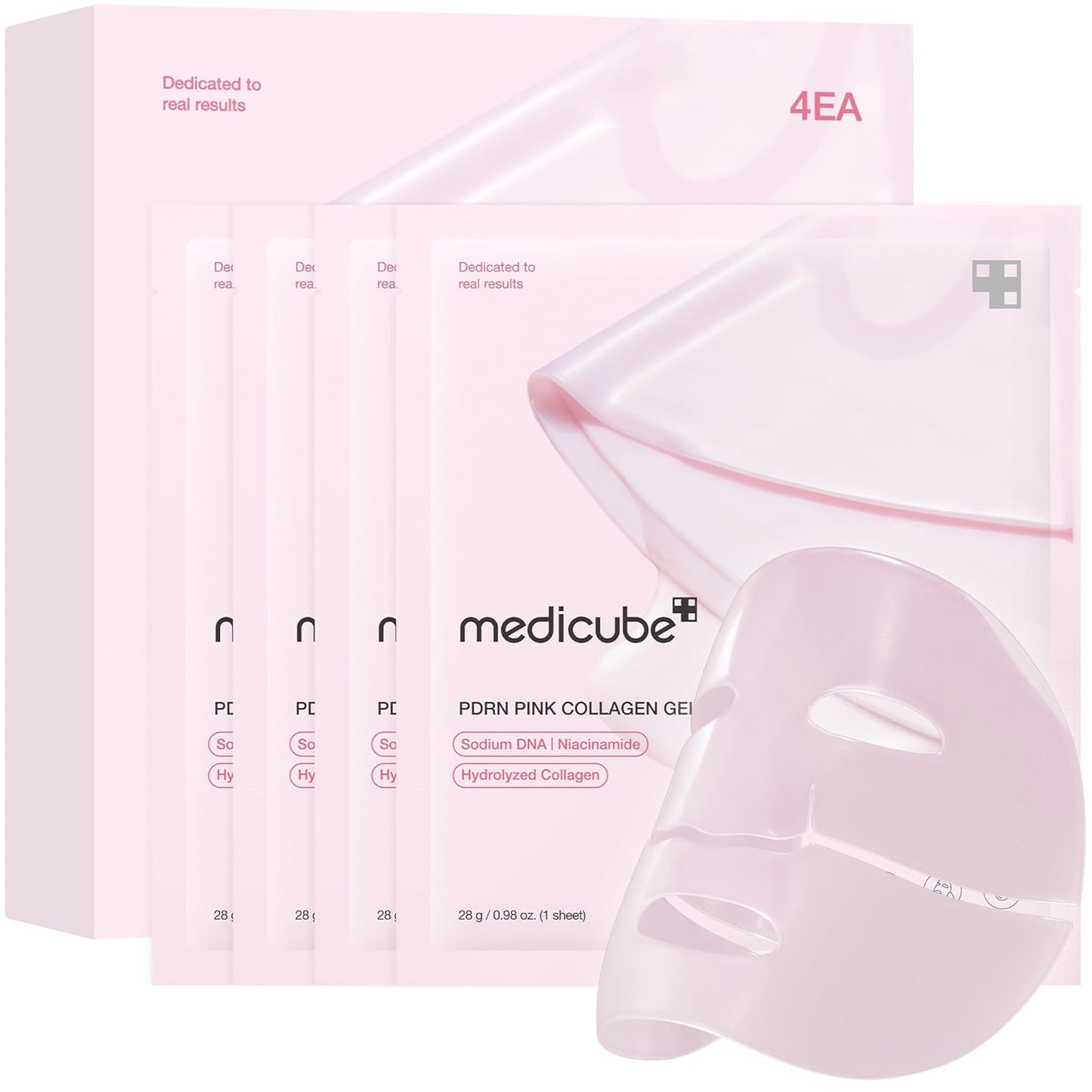 Zermet 1 medicube Salmon DNA Zermet 1  pink collagen jelly gel mask | overnight face mask for glass glow skin- elasticity, hydrating, firming and moisturizing | korean skincare, 28g, 4ea