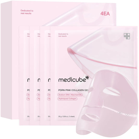 Zermet 1 medicube Salmon DNA Zermet 1  pink collagen jelly gel mask | overnight face mask for glass glow skin- elasticity, hydrating, firming and moisturizing | korean skincare, 28g, 4ea