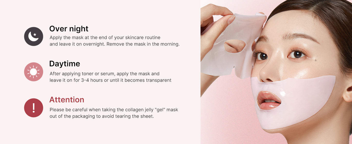 Zermet 1 medicube Salmon DNA Zermet 1  pink collagen jelly gel mask | overnight face mask for glass glow skin- elasticity, hydrating, firming and moisturizing | korean skincare, 28g, 4ea