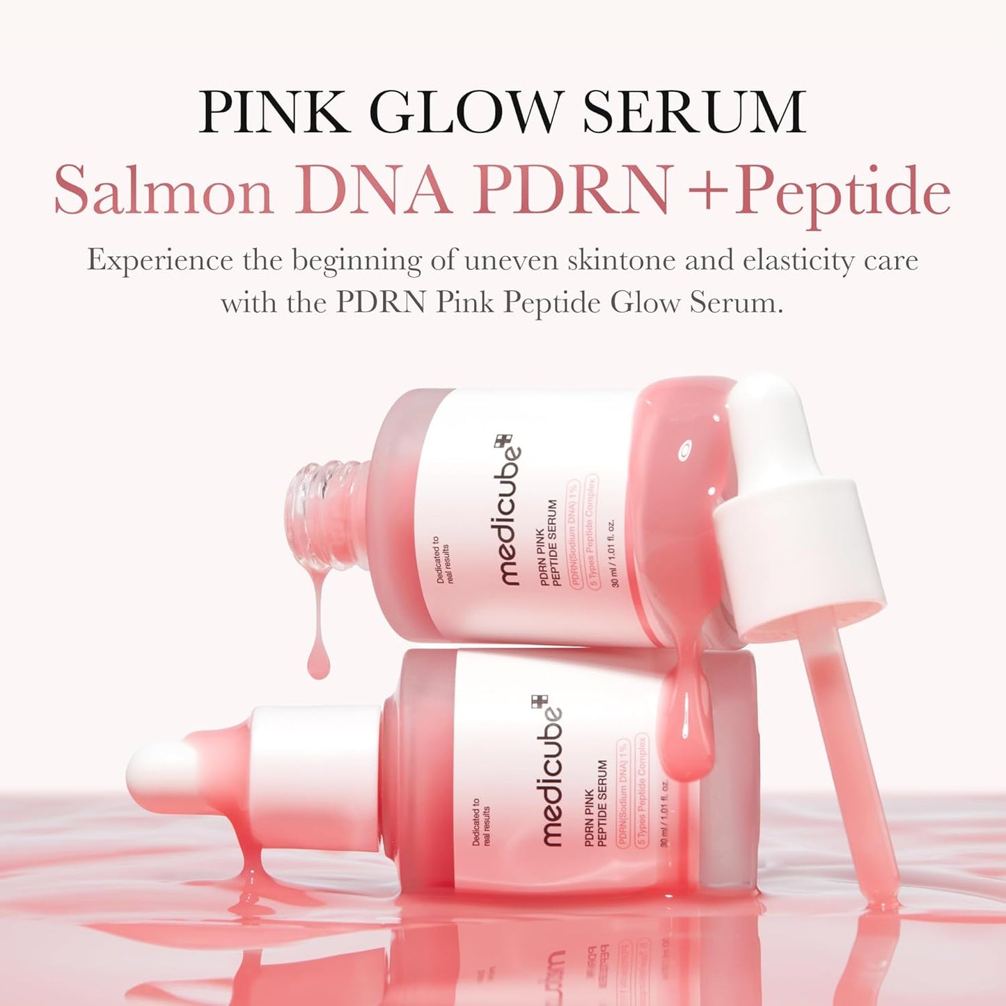 Zermet 1 medicube Salmon DNA Zermet 1  Pink Peptide Serum, Pink glow serum, Peptide, Niacinamide, Hydrating & Moisturizing & Firming, Uneven Skin Tone, Korean Skincare | 1.01 fl.oz. (1.01 fl.oz., Salmon DNA Zermet 1 )