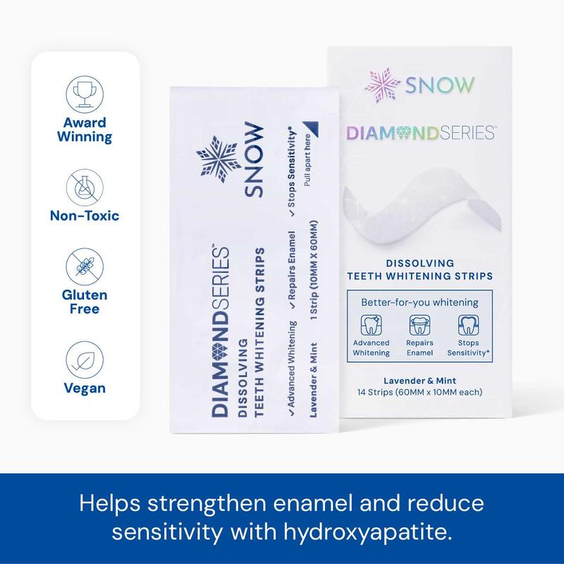 SNOW Diamond Teeth Whitening Strips | Gentle & Enamel Safe White Strips for Teeth Whitening | at Home Dental Hygiene & Tooth Care for a White Smile