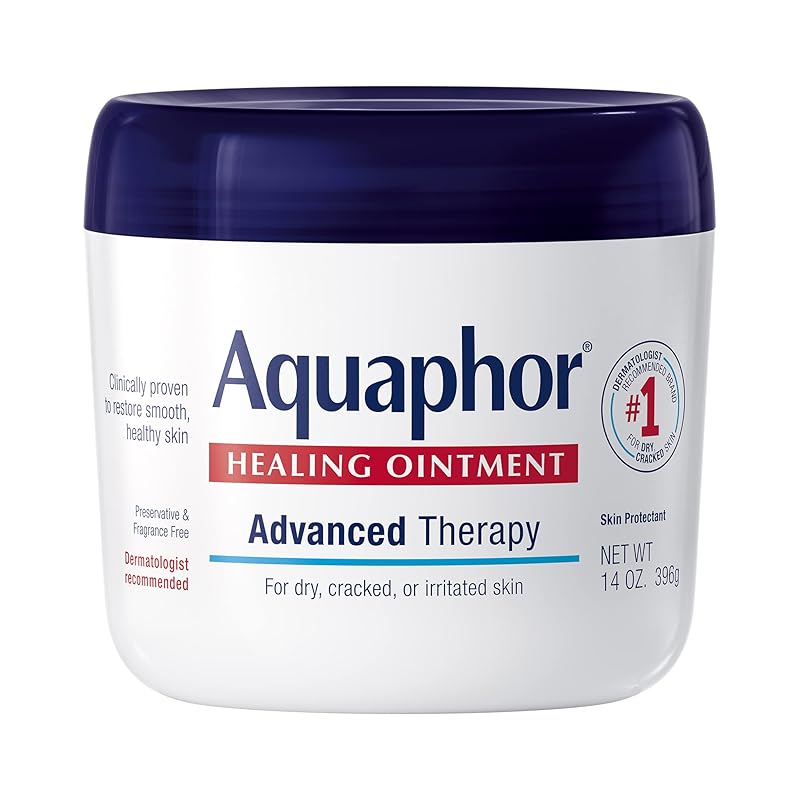 Zermet 1 Aquaphor Healing Ointment Advanced Therapy Skin Protectant Skin Care Set, Body Moisturizer for Dry Skin, Minor Cuts and Burns, Dry Cuticles, Cracked Heels, Hands and Lips, 14 Oz Jar + 1.75 Oz Tube