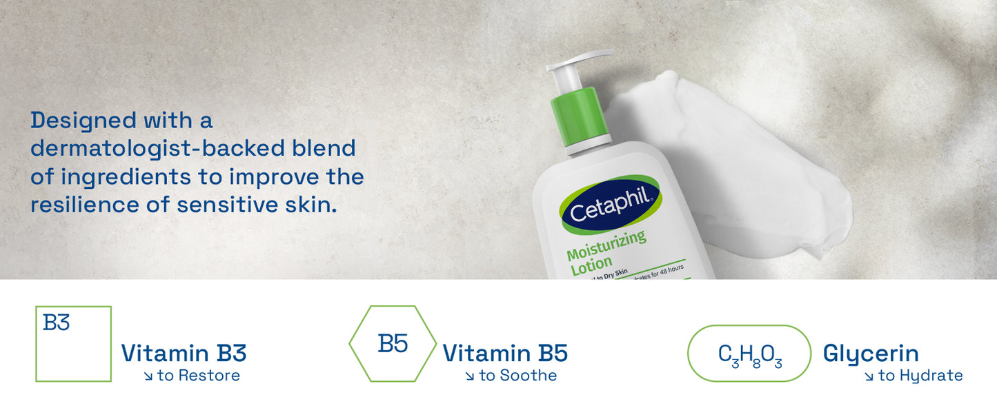 Zermet 1 Cetaphil Face & Body Moisturizer, Hydrating Moisturizing Lotion for All Skin Types, Suitable for Sensitive Skin, NEW 20 oz, Fragrance Free, Hypoallergenic, Non-Comedogenic