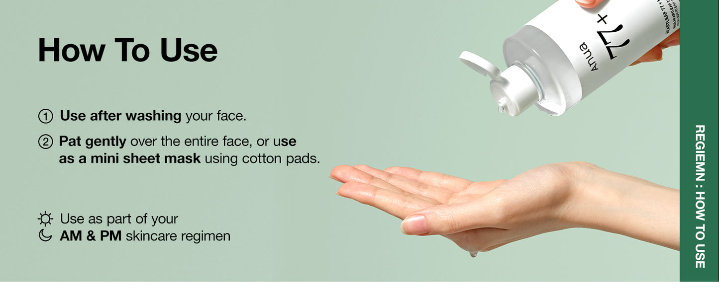 Zermet 1 Anua Heartleaf 77 Soothing Toner I pH 5.5 Trouble Care, Calming Skin, Refreshing, Hydrating, Purifying, Cruelty Free, Vegan,(250ml / 8.45 fl.oz.)