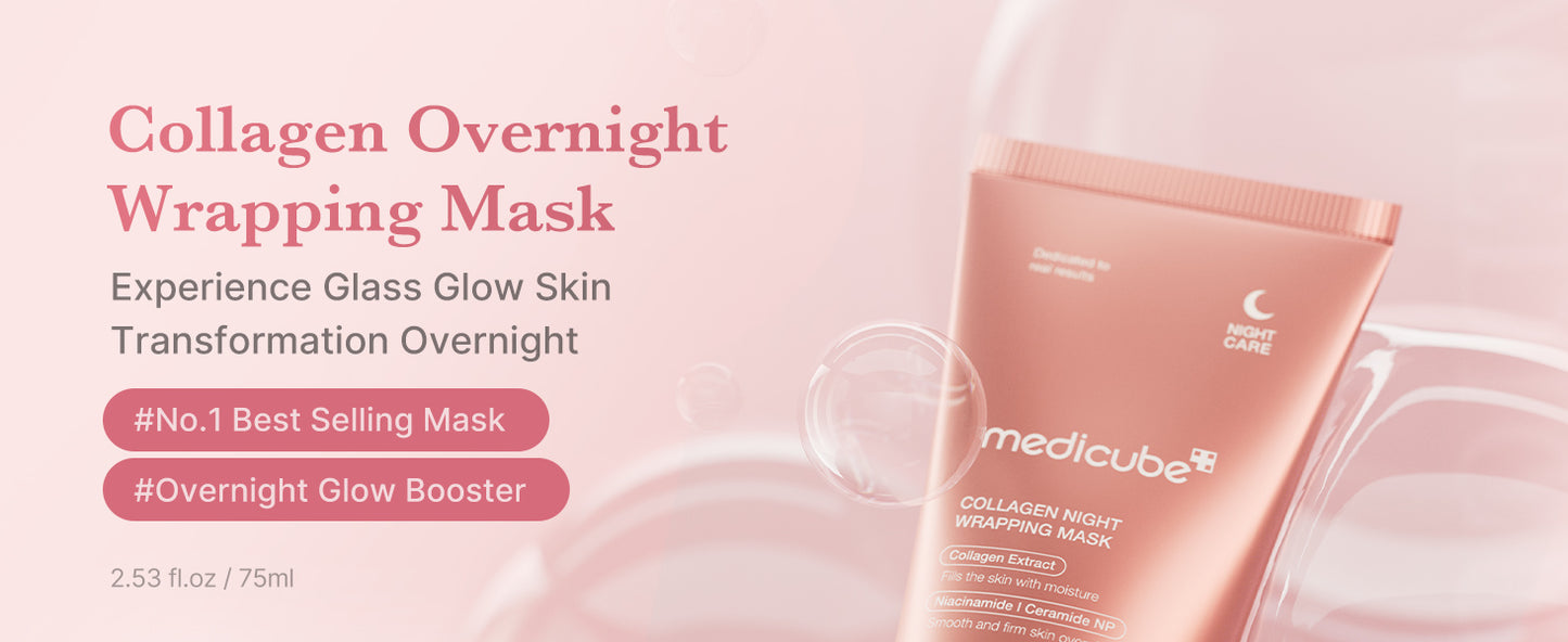 Zermet 1 medicube Collagen Overnight Wrapping Peel Off Facial Mask Pack - Elasticity & Hydration Care, Reduces Sagging & Dullness - Hydrolyzed Collagen For Glowing Skin - Korean Skin Care, 2.53 fl.oz