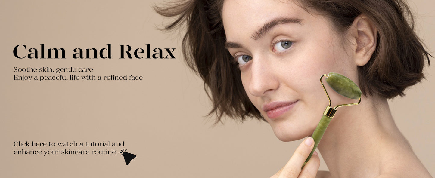 Zermet 1 BAIMEI IcyMe Gua Sha & Jade Roller Facial Tools Face Roller and Gua Sha Set for Puffiness and Redness Reducing Skin Care Routine, Self Care Gift for Men Women - Green