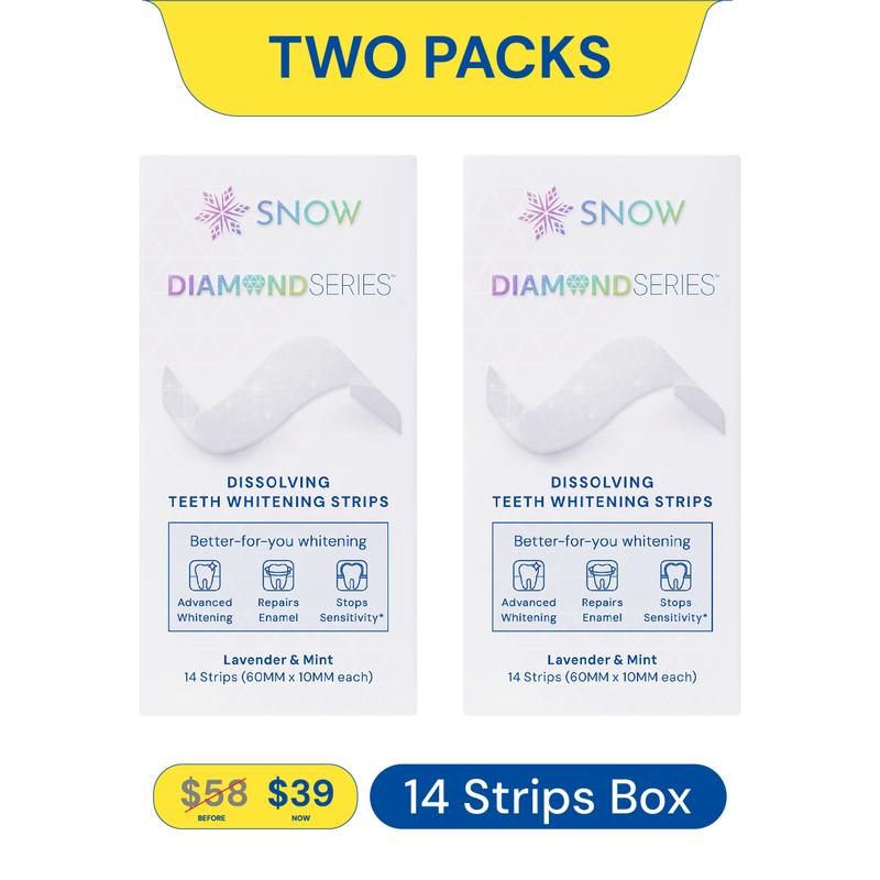 SNOW Diamond Teeth Whitening Strips | Gentle & Enamel Safe White Strips for Teeth Whitening | at Home Dental Hygiene & Tooth Care for a White Smile