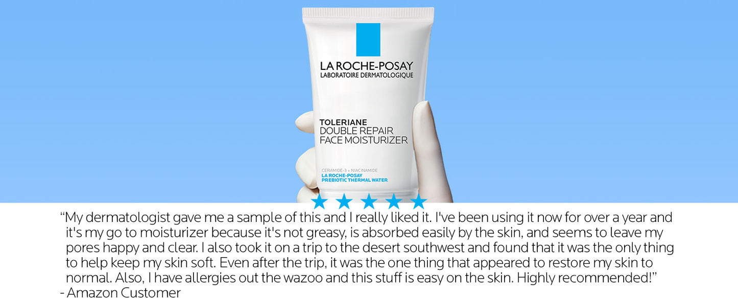 Zermet 1 La Roche-Posay Toleriane Double Repair Face Moisturizer, Daily Moisturizer Face Cream with Ceramide & Niacinamide for All Skin Types, Immediate Comfort & Long Lasting Hydration, Fragrance Free
