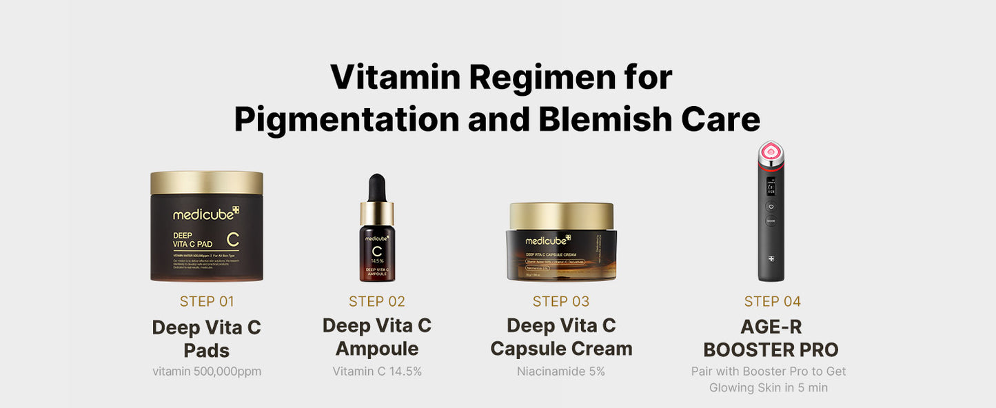 Zermet 1 medicube Deep Vitamin C Golden Capsule Face Moisturizer - Liposome Capsules For Wrinkles, Skin Radiance - Transparent Gel for Glow Hydration - Korean Skin Care 1.94 oz