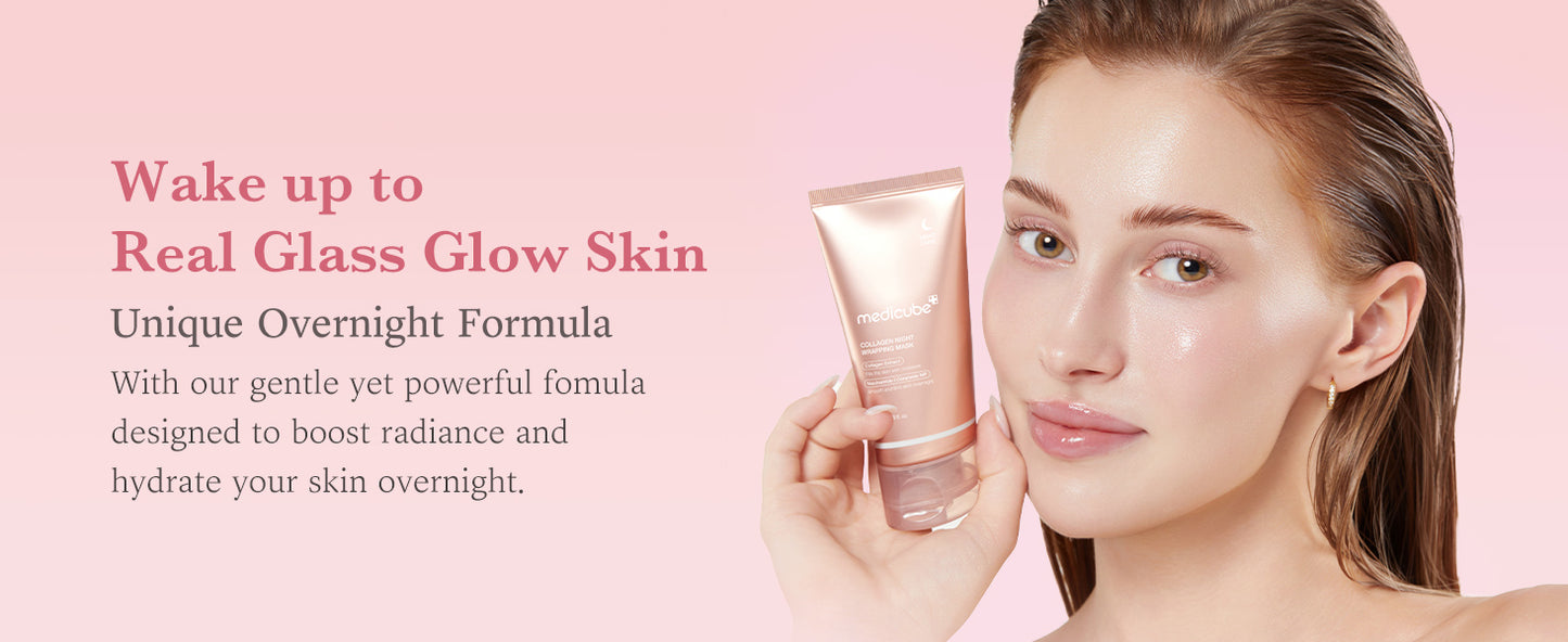 Zermet 1 medicube Collagen Overnight Wrapping Peel Off Facial Mask Pack - Elasticity & Hydration Care, Reduces Sagging & Dullness - Hydrolyzed Collagen For Glowing Skin - Korean Skin Care, 2.53 fl.oz