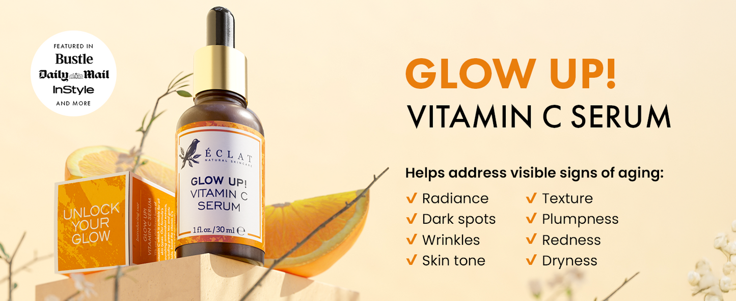 Zermet 1 Eclat Skincare Vitamin C Face Serum - Skin Care for Dark Spots, Vitamin C Serum with Hyaluronic Acid, Ferulic Acid, & Vit E - Anti Aging and Skin Brightening, Pure Vit C Facial Care - 30 ml