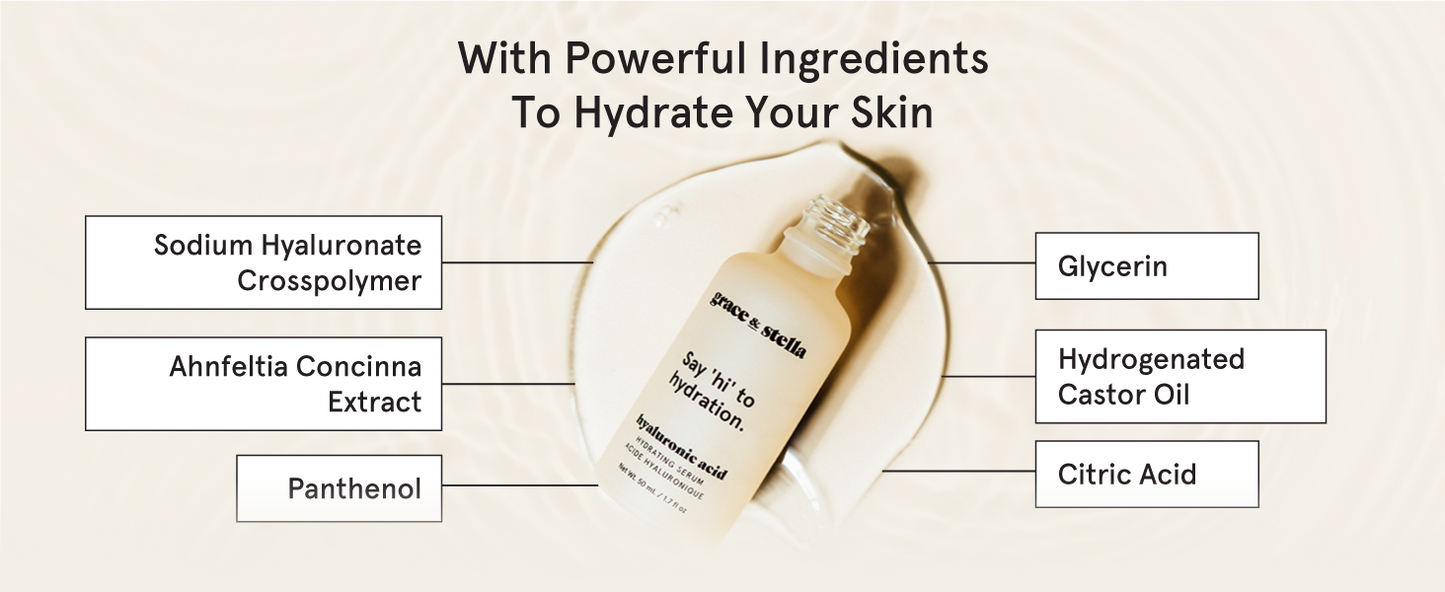 Zermet 1 grace & stella Award Winning Hyaluronic Acid Serum (50ml/1.7 fl oz) Hydrating Hyaluronic Acid Serum for Face - Acido Hialuronico for Women - Remove Fine Lines, Wrinkles, Anti Aging - Vegan Skincare