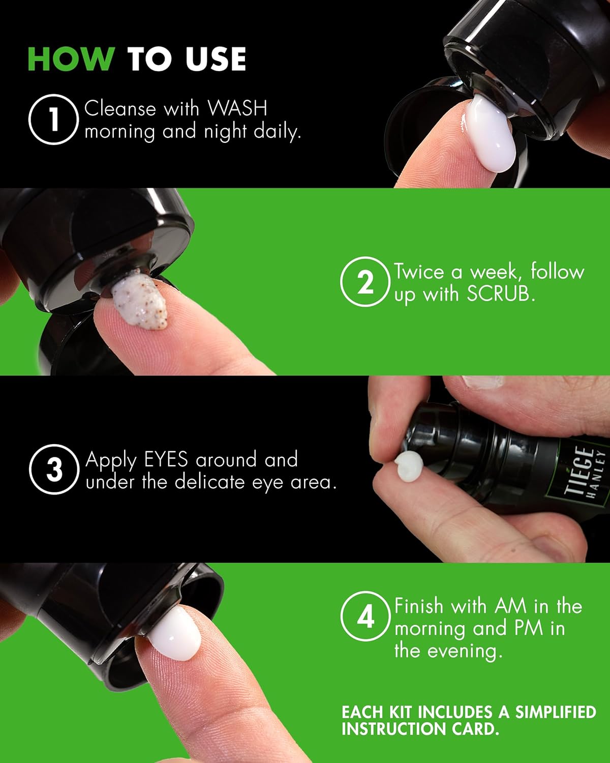 Zermet 1 Tiege Hanley Men’s Skin Care Set, Advanced Routine (System Level 2) – Face Wash, Scrub, Moisturizer & Eye Cream for Fine Lines, Under-Eye Bags Correction, Smoother Skin Texture