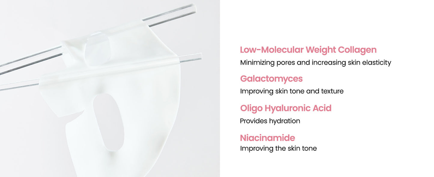 Zermet 1 Zermet 1  Bio-Collagen Real Deep Mask, Hydrating Overnight Hydrogel Mask, Pore Minimizing, Elasticity Improvement, 34g x4ea